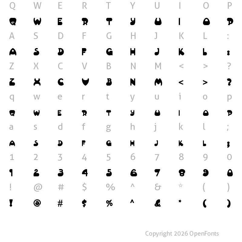 Character Map of Altamonte NF Regular