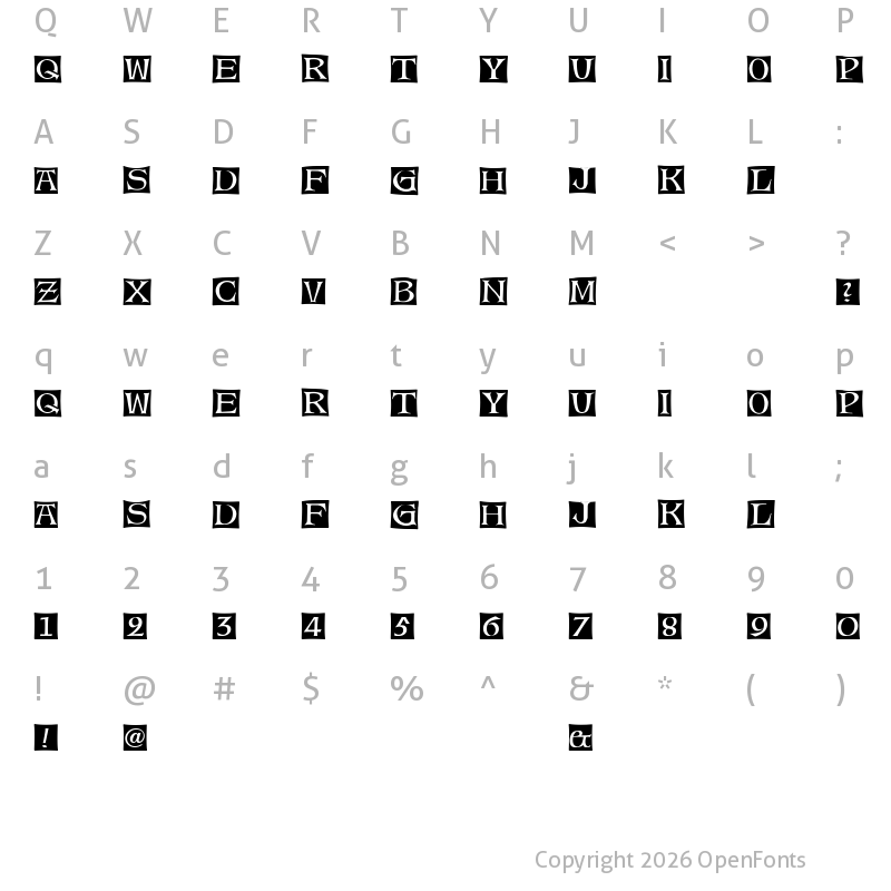 Character Map of Alte Caps Regular