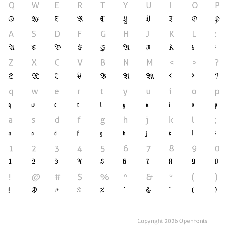 Character Map of Alter Bridge Regular