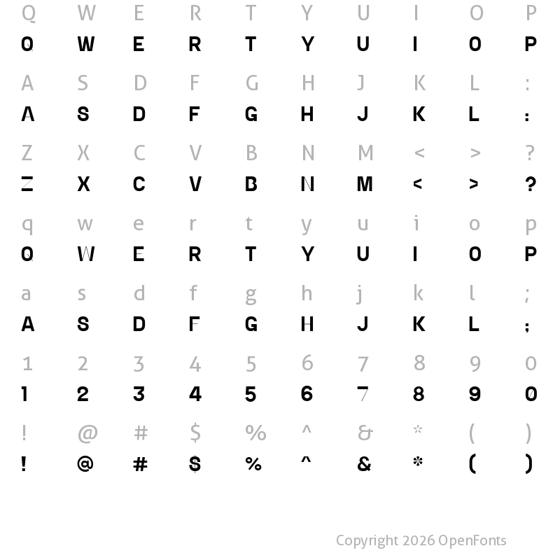 Character Map of Alterner Regular