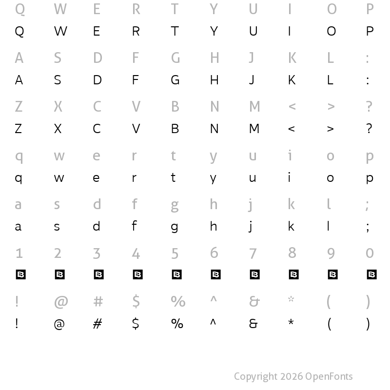 Character Map of Altersan Trial Light