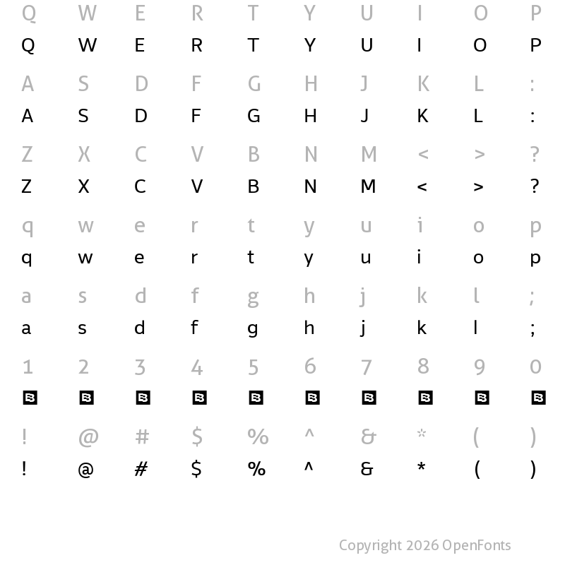Character Map of Altersan Trial Regular
