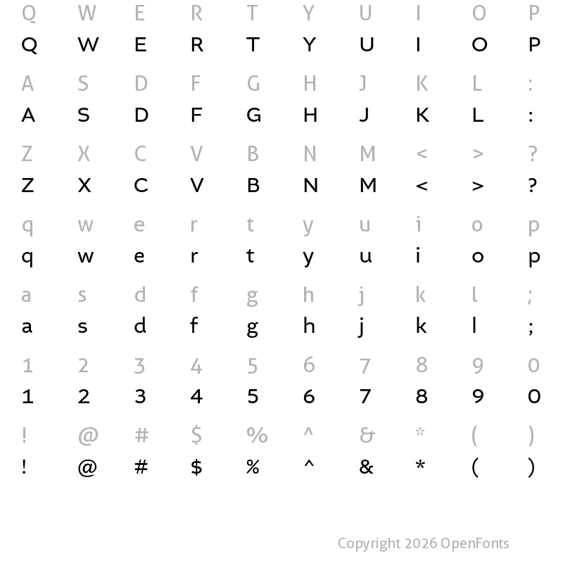 Character Map of Altivo Regular