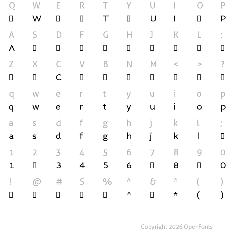 Character Map of Altivo-Regular ?