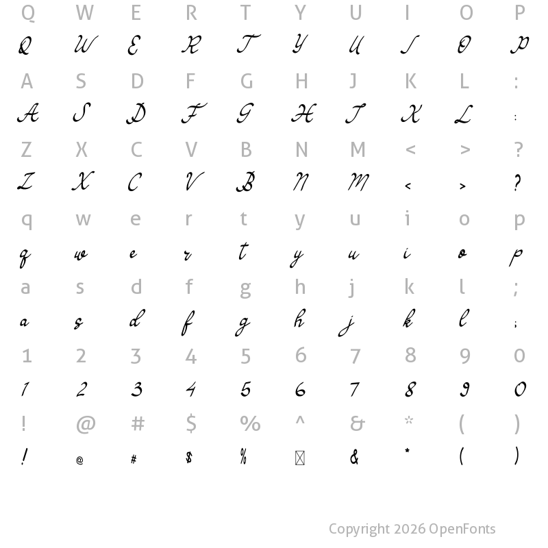 Character Map of Alvanesa Regular