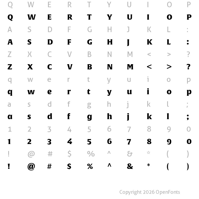 Character Map of Alverata Informal Black