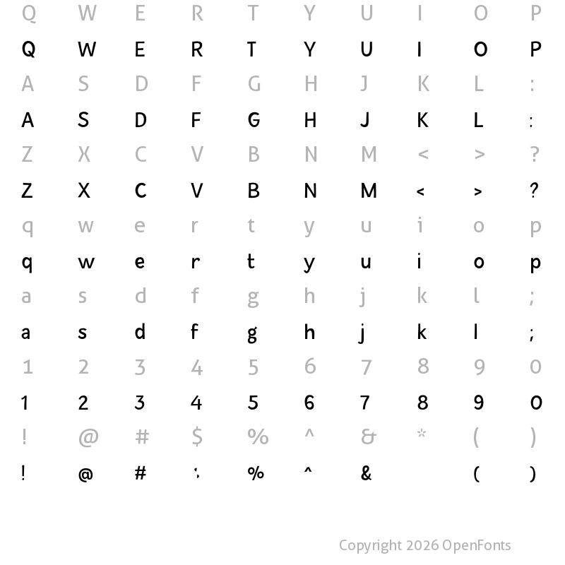 Character Map of Alvilde Regular