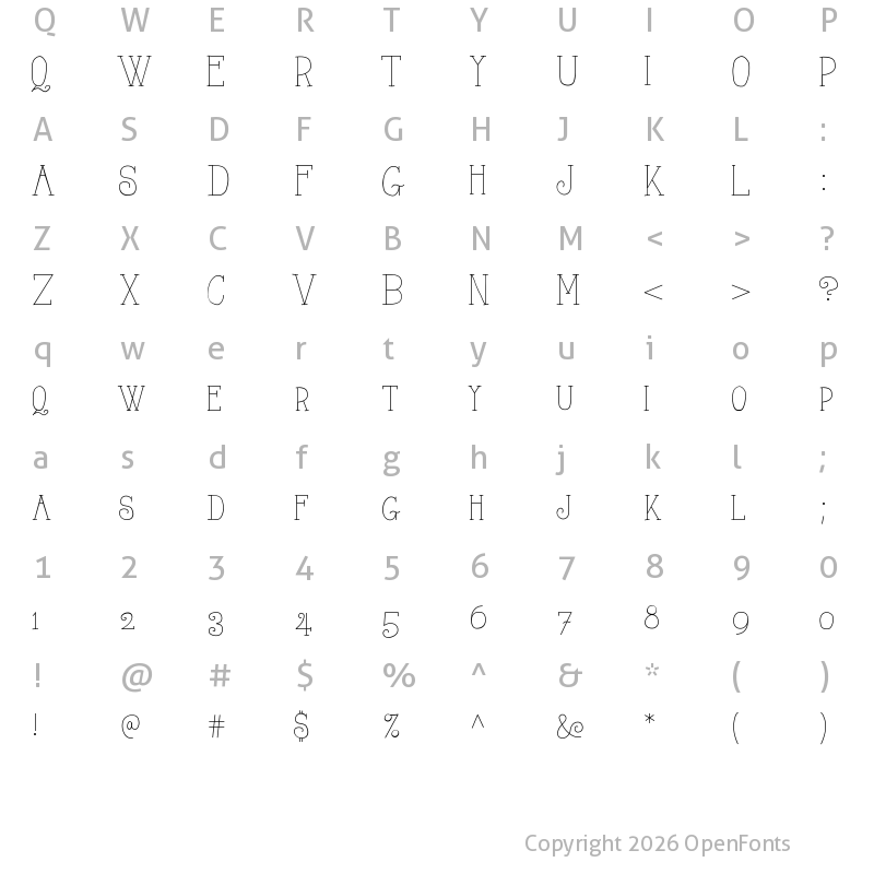 Character Map of AlwaysHere Medium