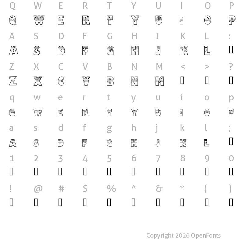 Character Map of Amadeus Regular
