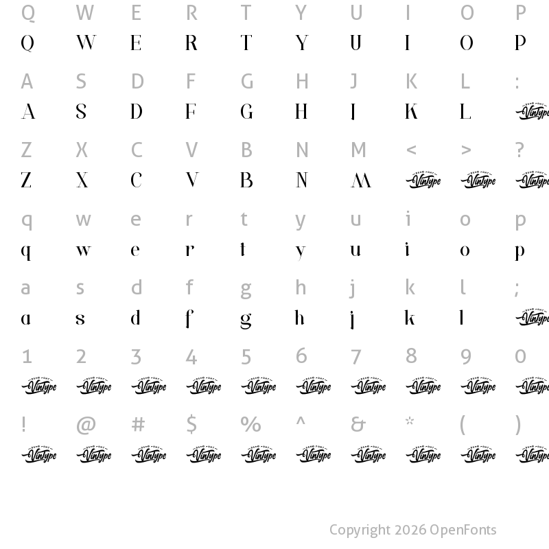 Character Map of Amarelle Demo Regular
