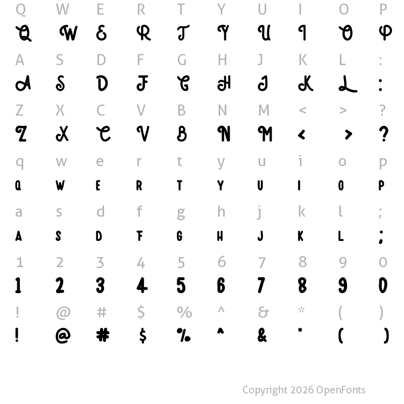 Character Map of Amatir Regular