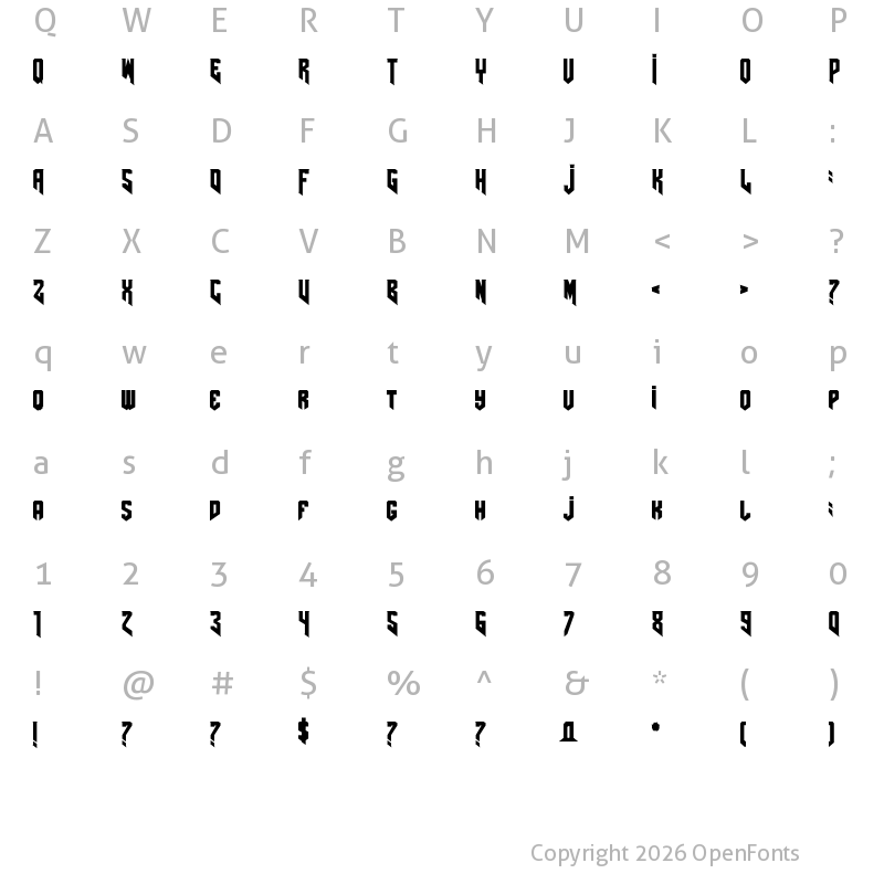 Character Map of AmazDooMRight2 Regular