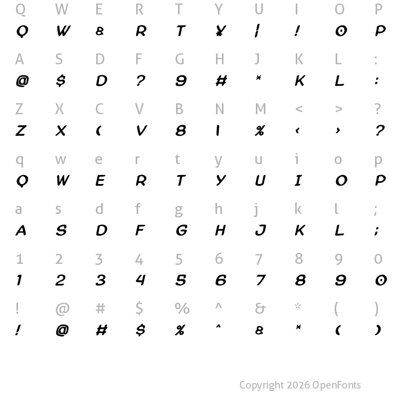 Character Map of AmazGoDaMatBold Regular