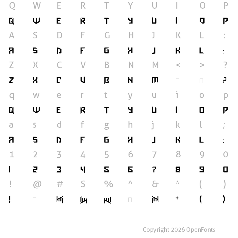Character Map of AmazObitaemOstrovFine Regular