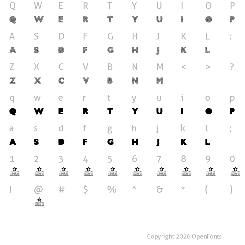 Character Map of AMAZONIC PERSONAL USE Bold