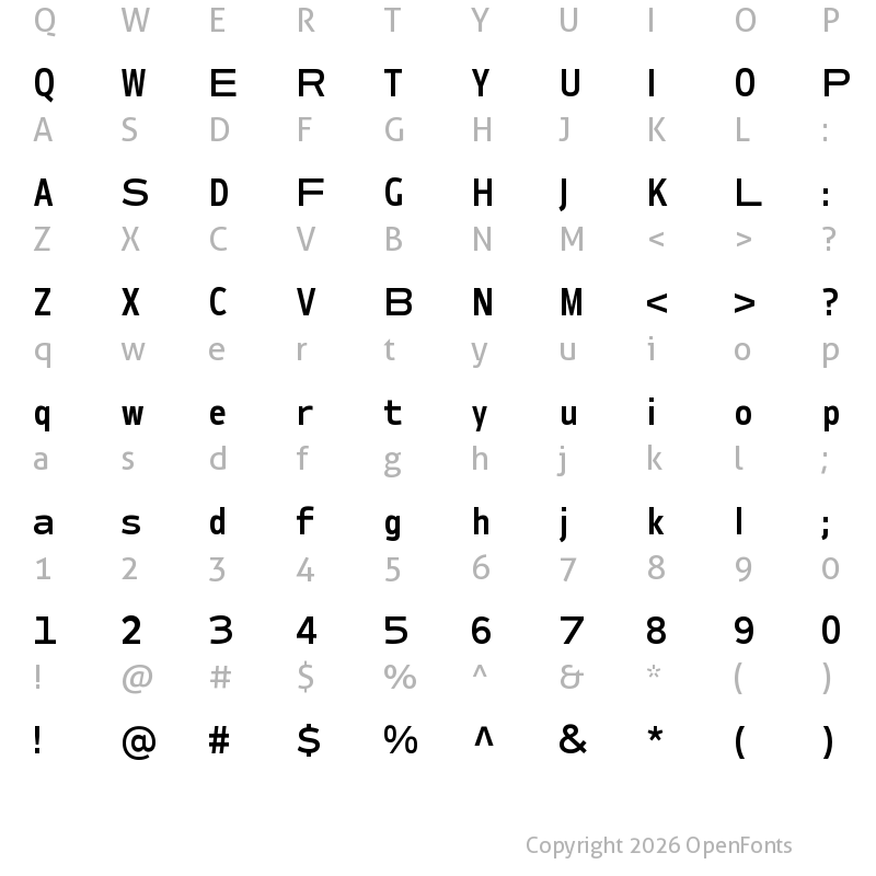 Character Map of Ambiguity Radical W05 Semibold