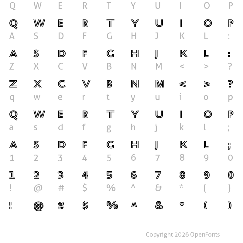 Character Map of Ambiguity Tradition W00 Inline Regular