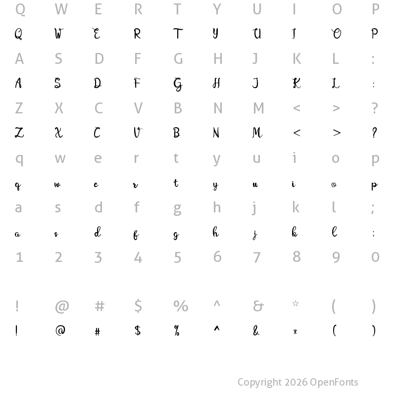 Character Map of Amboeng Regular