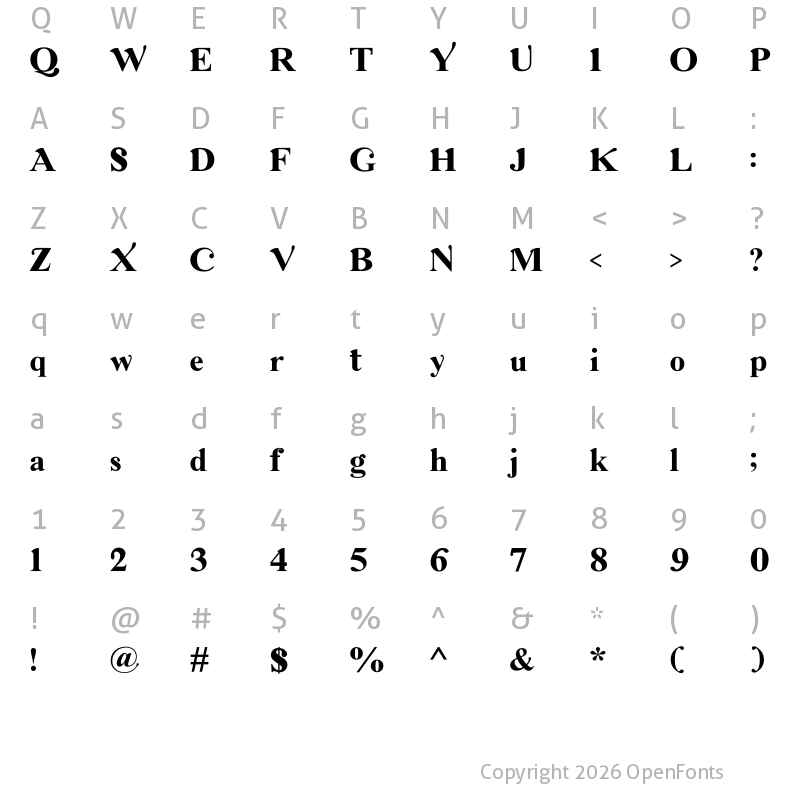 Character Map of Amboqia Boriango Regular