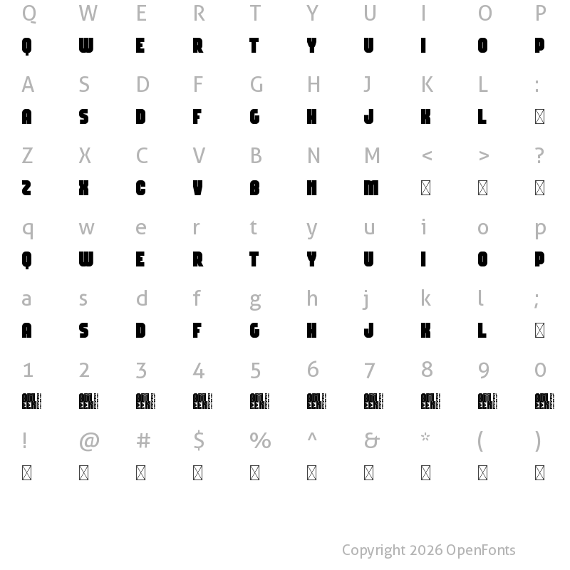 Character Map of Ameen Regular