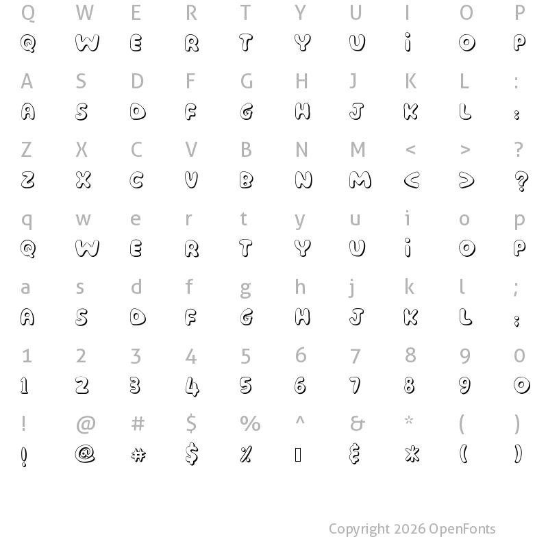 Character Map of Amender Tu Regular