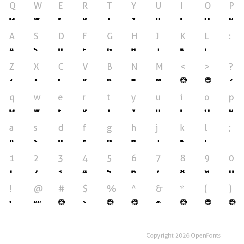 Character Map of American Purpose STRIPE 1 Bold