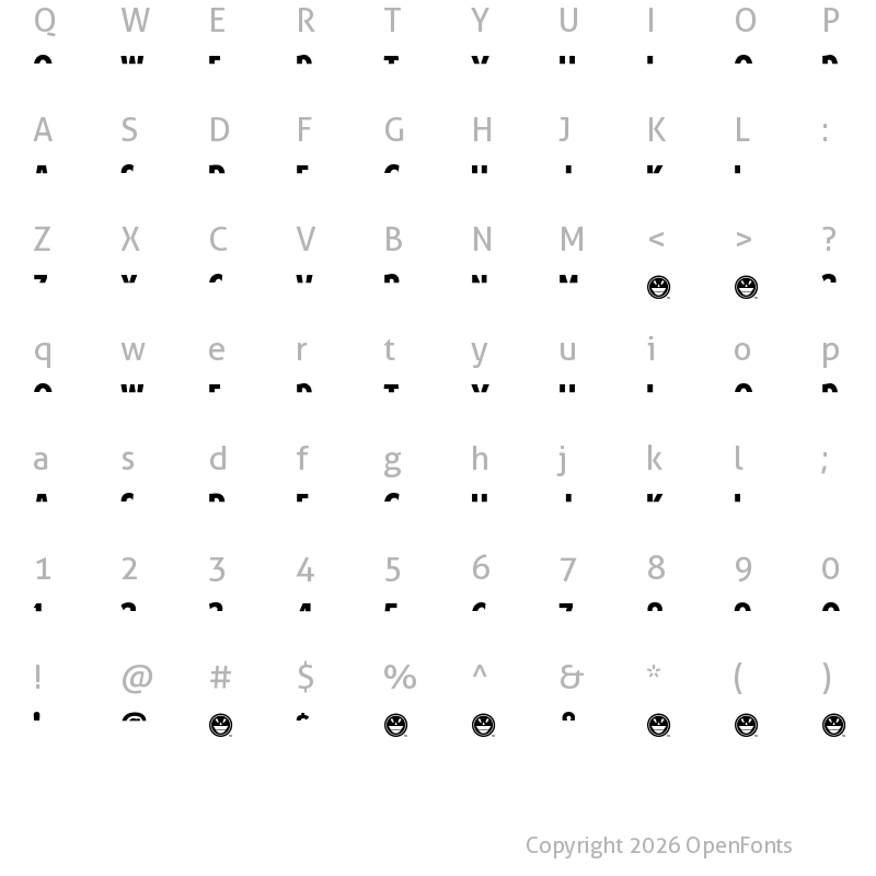 Character Map of American Purpose STRIPE 1 Regular