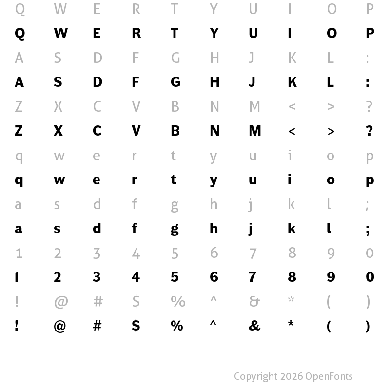 Character Map of Americane Bold
