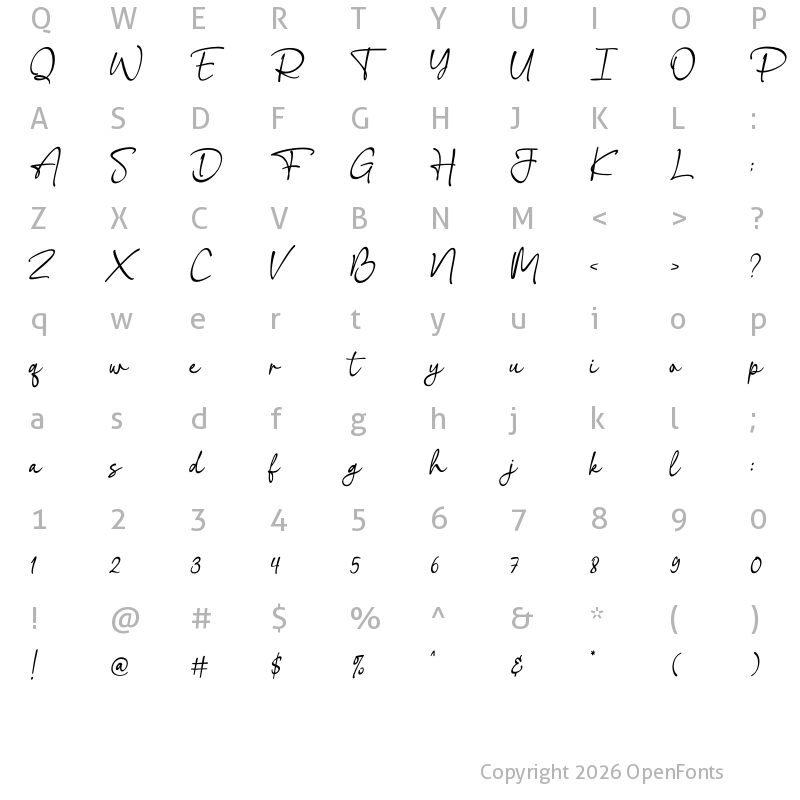 Character Map of Amesthy Regular