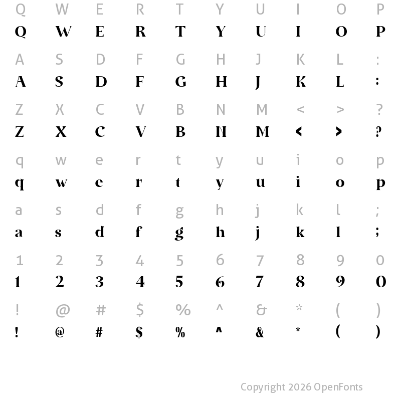 Character Map of Amidala Font Regular