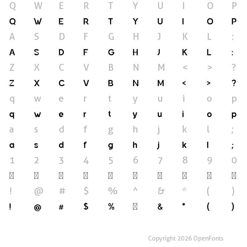 Character Map of AmidoneGrotesk Regular