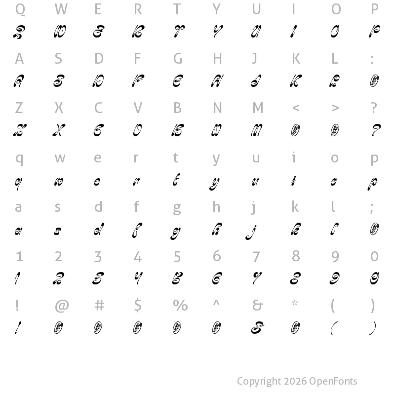 Character Map of Amiza DEMO Regular