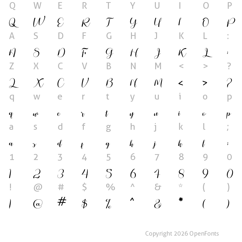 Character Map of Amole Regular