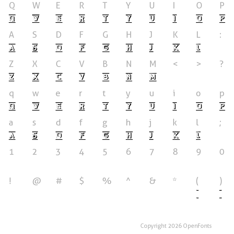 Character Map of Amor Regular