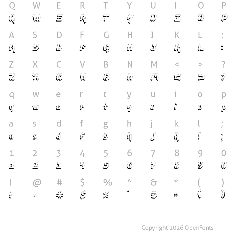Character Map of Ampad 3D2 Regular