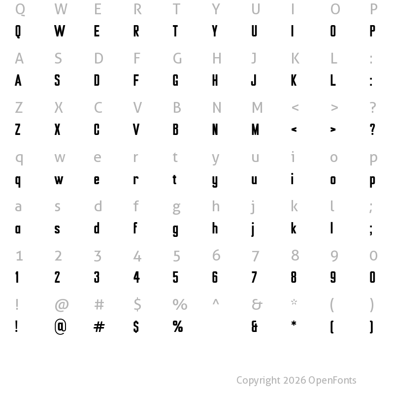 Character Map of Ampero Bold