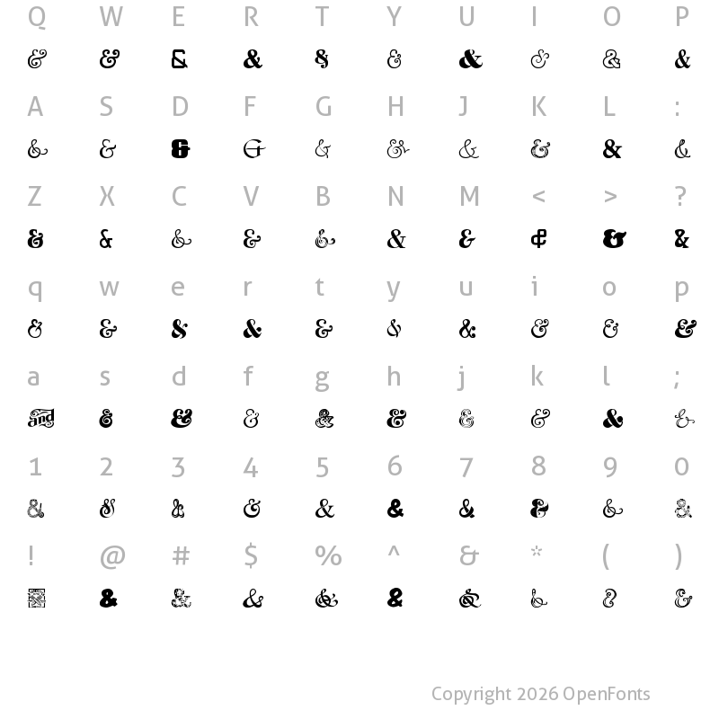 Character Map of Ampersand Regular