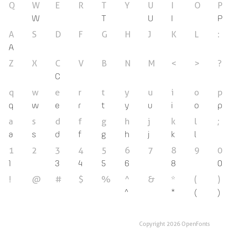 Character Map of AmpleAlt-ExLight ?