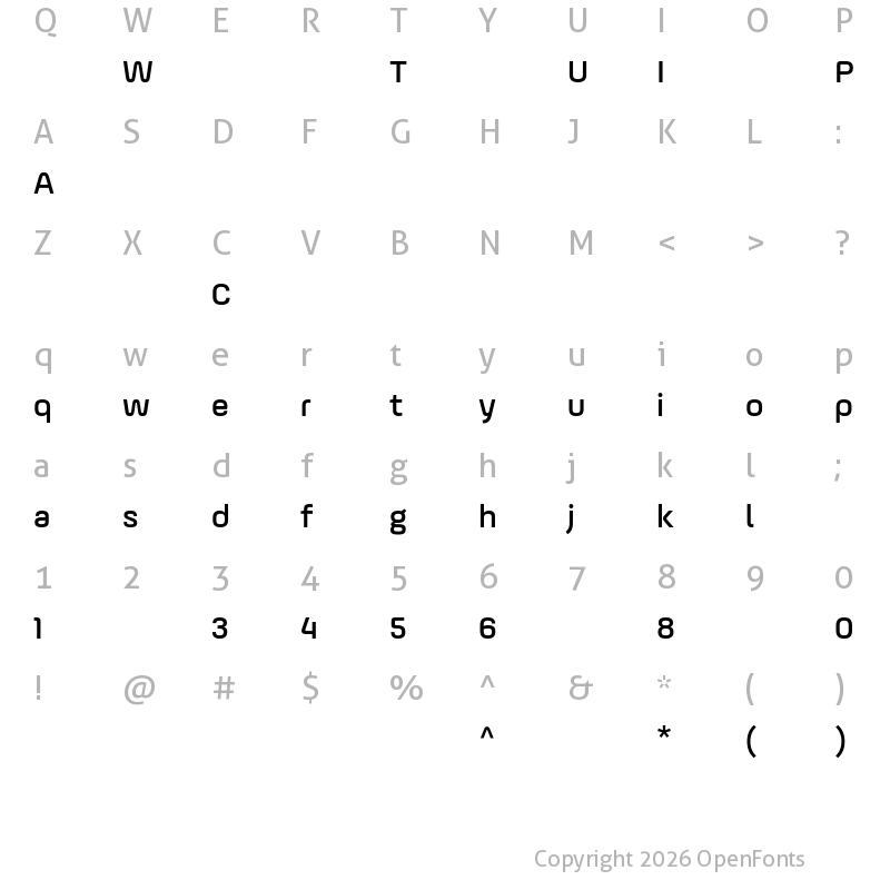 Character Map of AmpleAlt-Medium ?