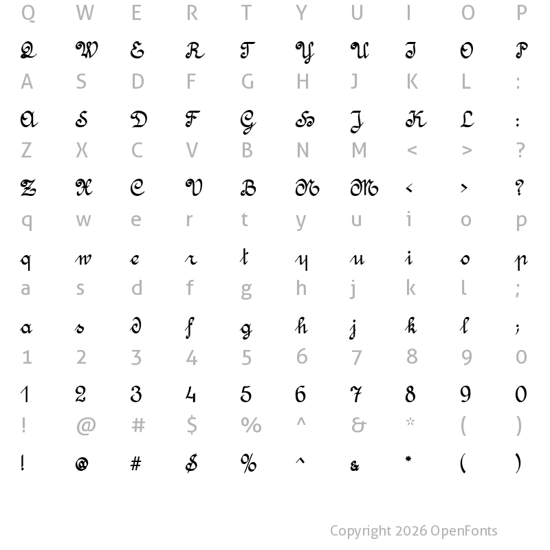Character Map of Amptmann Script Regular
