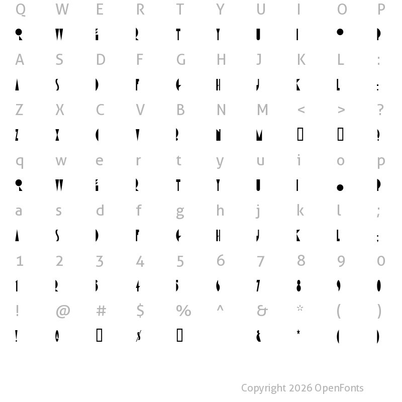 Character Map of AmsterdamTangram Regular