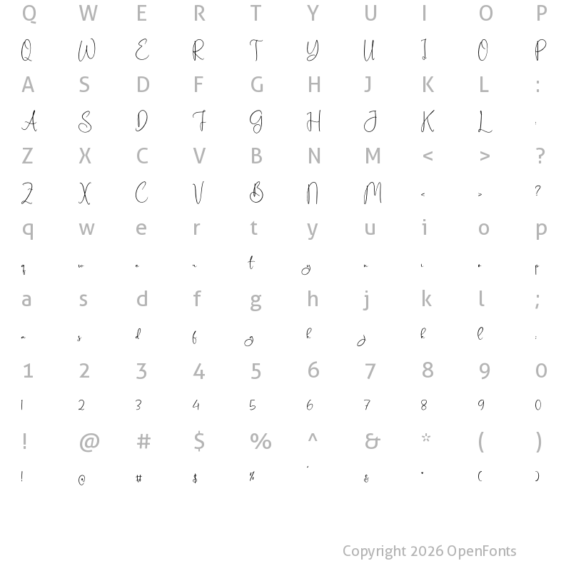 Character Map of Amtenaryos Regular