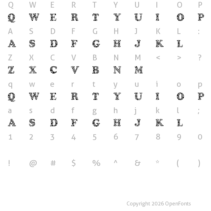 Character Map of Amydor Regular
