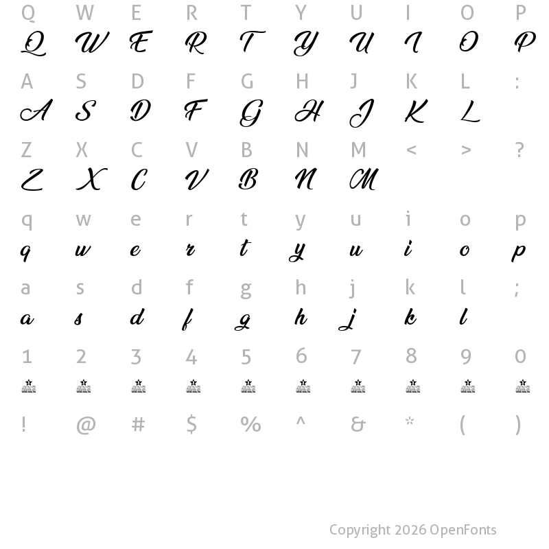 Character Map of Ananda Black Regular