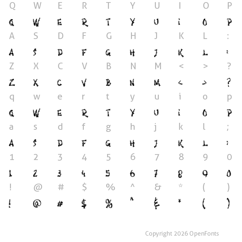 Character Map of Anarchy Brothers Regular