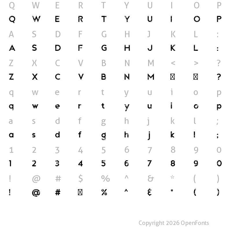Character Map of Andea Rough