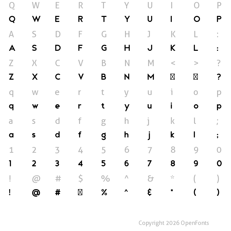 Character Map of Andea Rounded