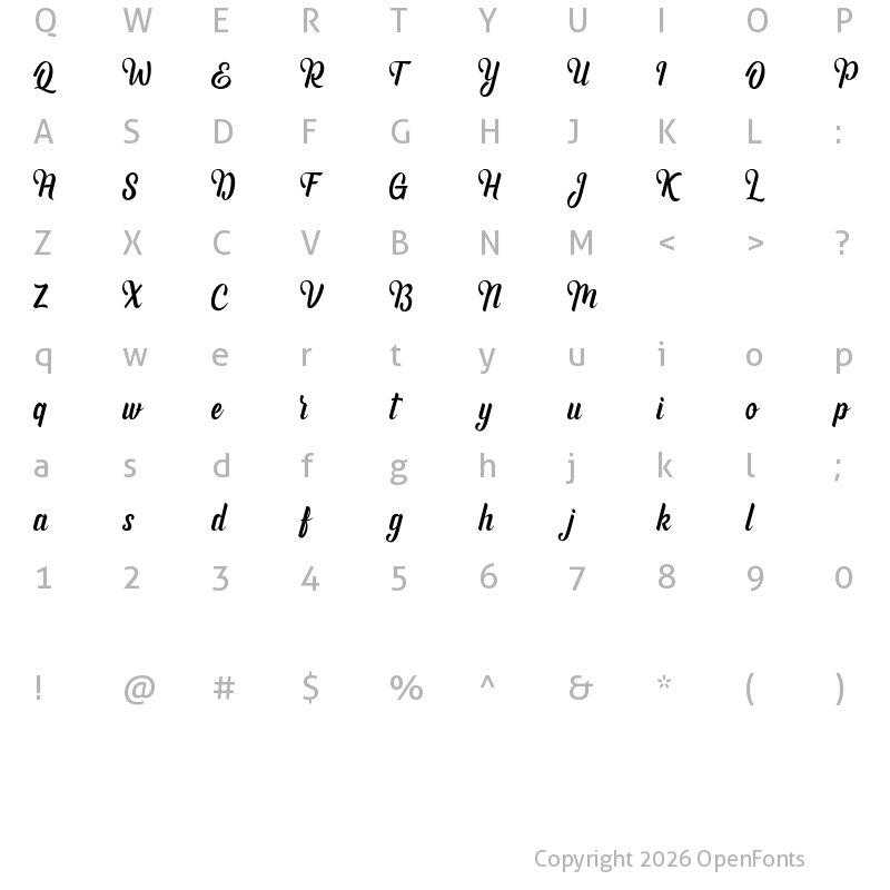 Character Map of Andhyta Regular