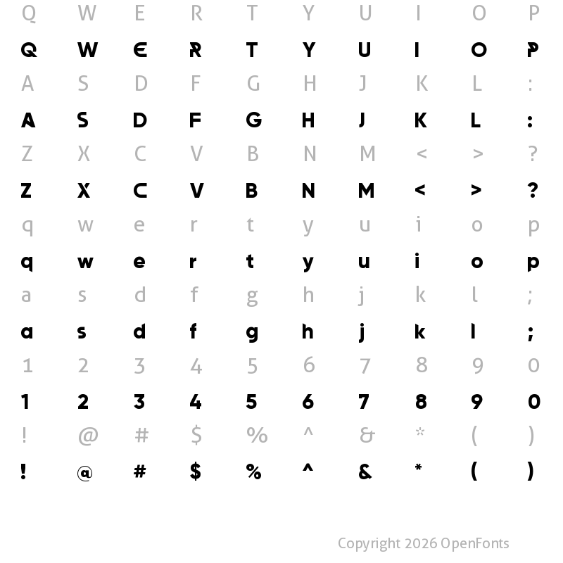 Character Map of Andromeda Bold