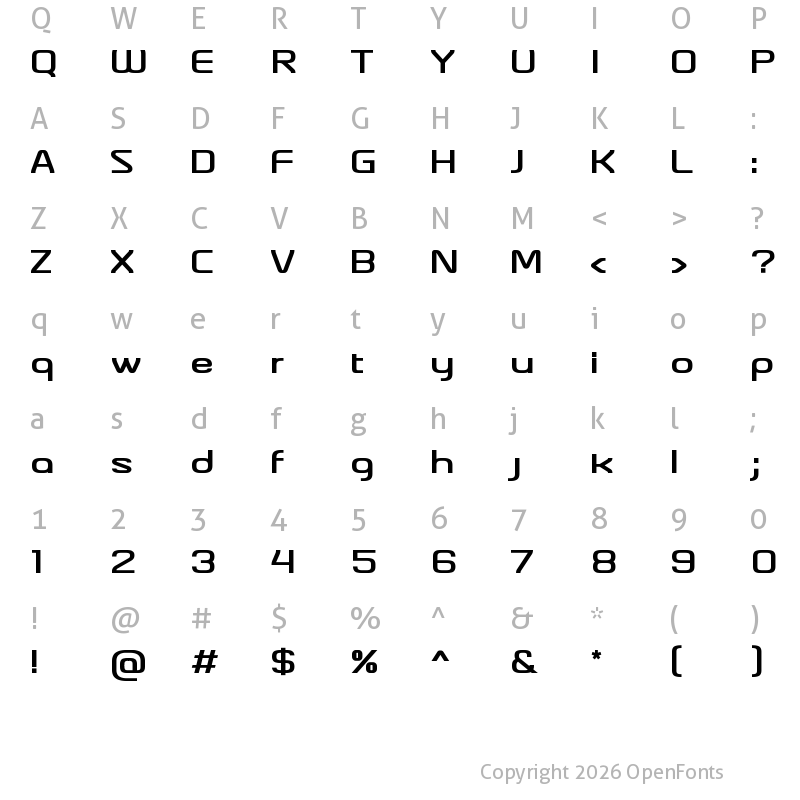 Character Map of Aneo Bold